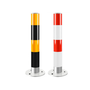 Custom Industrial-Grade Detachable Yellow-Black Steel Pipe Delineator Posts, Protective Bollards for Road Pedestrian Safety