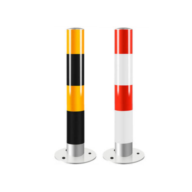Custom Industrial-Grade Detachable Yellow-Black Steel Pipe Delineator Posts, Protective Bollards for Road Pedestrian Safety