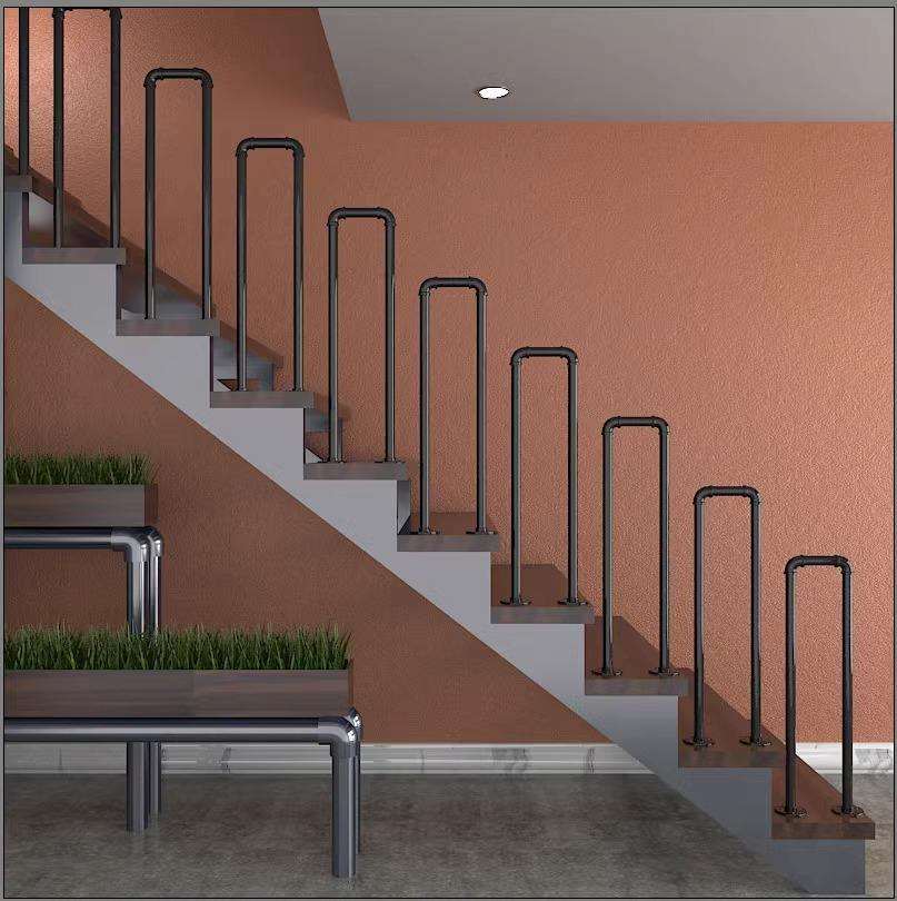 Factory Supply Stair Railing Flowers Balustrades Handrails Stair Railings Indoor Metal Stair Railing