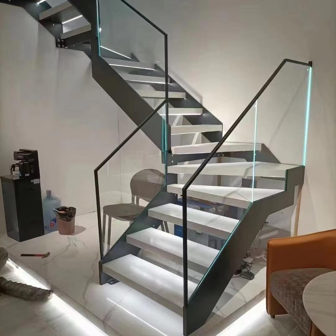 Exterior Stainless Steel Material and Bridge Railings LED Glass Railing Stairs