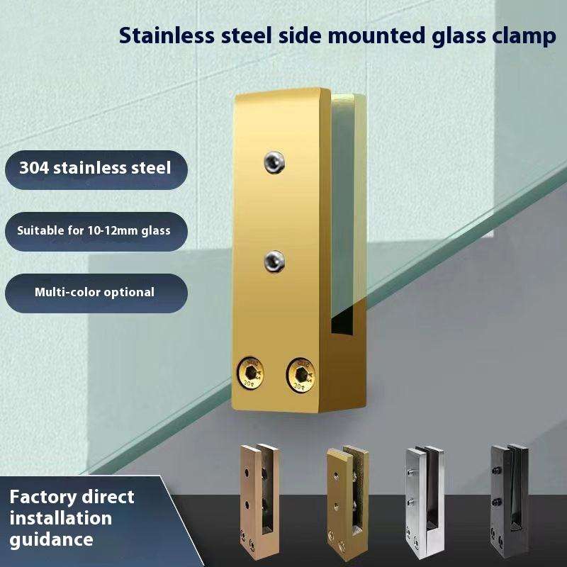 Glass Stainless Steel 304 Satin Black Silver Mirror Side Mounted Glass Railing Spigot