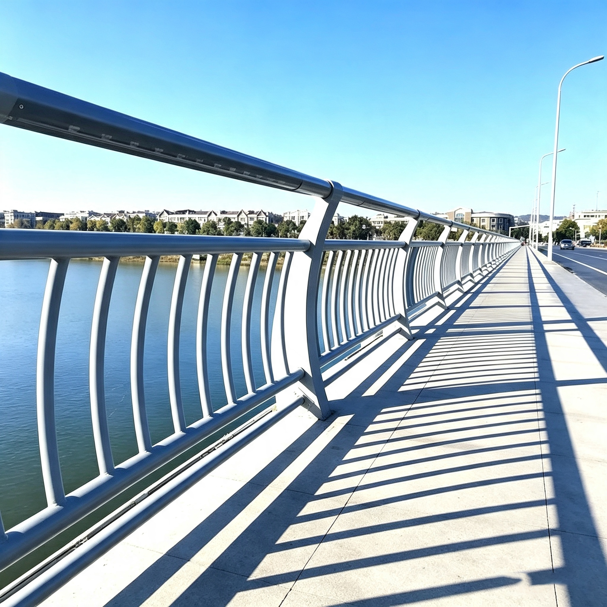 Stainless Steel Composite Bridge Guardrail Pipes Engineer Grade Reflective Safety Crash Barrier Customized