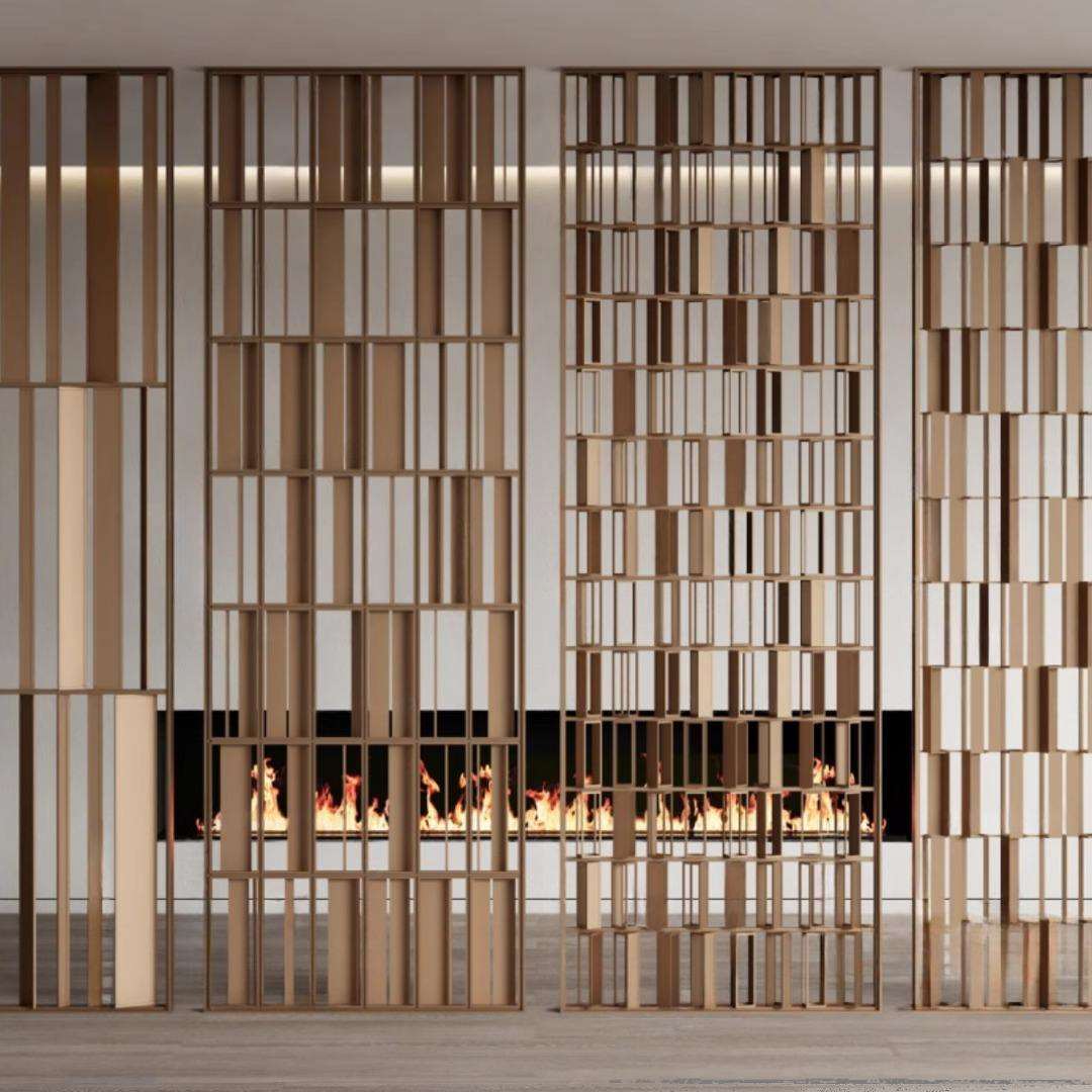 Hot Sale Modern Stainless Steel Metal Decorative Indoor Divider Screen Room Partitions Panel for Bank Hall