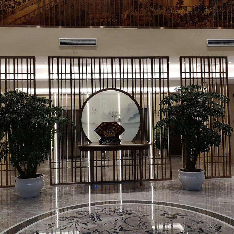 Stainless Steel Screen Partition Wall Living Room Modern Simple Restaurant New Style Custom Entrance Hall Hollow Grille Block