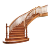 Manufacturer Direct Sales Classic Arc Stair High Quality Solid Wood Indoor Staircase for Villa & Hotel Use