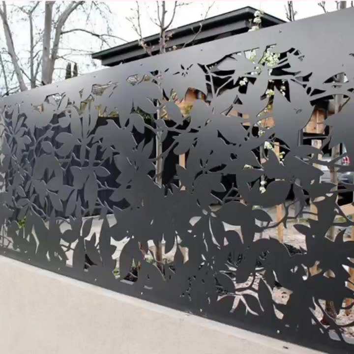 Outdoor Laser Cut Fence Gate Panels Garden Decorative Corten Aluminum Wall Panels Paneling