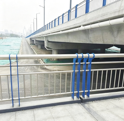 Security Isolation Fence Bridge Railing Overpass Sidewalk Guardrail River Landscape Traffic Barrier