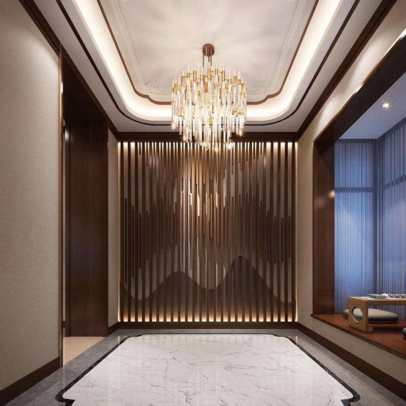 High Quality Modern 3D Stainless Steel Metal Panel Contemporary Home Room Divider Screen Movable Partition for Home Use