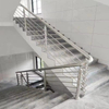 Stair Railing Design Security Balustrades Aluminum Metal Frame Round Stainless Steel Staircase Railing