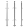 Glass Railing Post Clamp Bracket 304 Stainless Steel Glass Railing Spigot with Slots Base for Deck Balusters Balcony Patio Stair