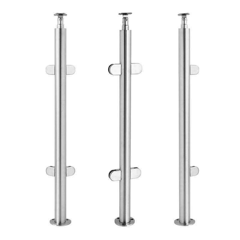 Glass Railing Post Clamp Bracket 304 Stainless Steel Glass Railing Spigot with Slots Base for Deck Balusters Balcony Patio Stair