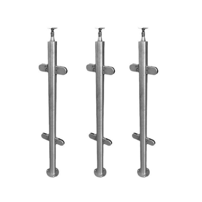 Factory Price Polished Finished Glass Balcony Outdoor Metal Stair Railing