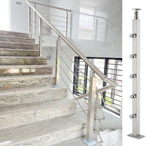 Wholesale Price Stair Railing High Strength Guardrail Home Hotel Stainless Steel and Glass Staircase Railing