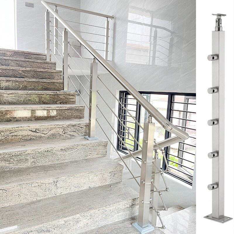 Wholesale Price Stair Railing High Strength Guardrail Home Hotel Stainless Steel and Glass Staircase Railing