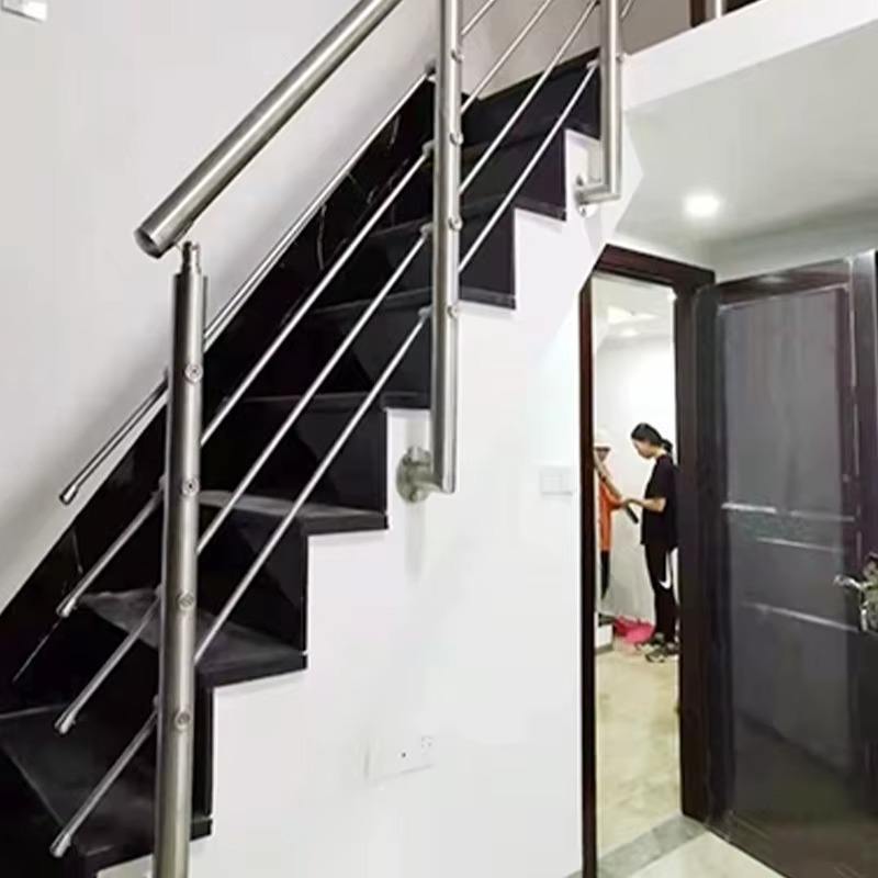 Luxury Metal Stair Railing Natural Stainless Steel Elegant Design for Indoor Home Villa Hotel Safety Guardrail
