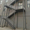Outdoor Staircase Metal Stairs With Rod Bar Railing Carbon Steel Straight Staircase