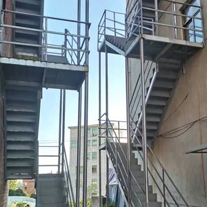 Outdoor Steel Structure Staircase Waterproof and Anti-corrosion Engineering Building Ladder Guardrail