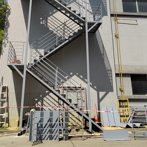 Galvanized Steel Industrial Metal Staircase with Fire Escape Stairs for Exterior and Villa Use