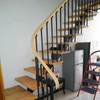 Adjustable Stringer Stairs Simple and Stylish Design, Solid Wood Treads Installation Simple Black Plate Staircase