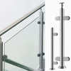 Glass Balustrade Post with Stainless Steel Handrail square Tube or Round Fence Post Balustrade with Tempered Glass - ID 1601791362320