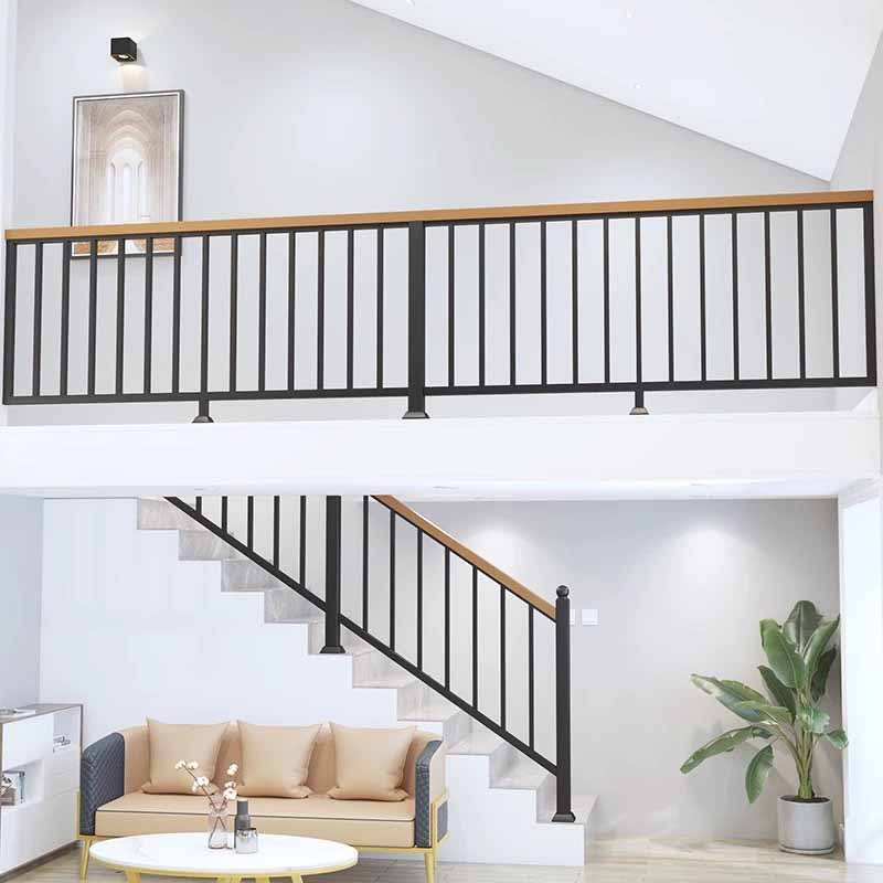Modern Villa Stair Handrail Solid Wood Nordic Wrought Iron Beech Wood Balcony Guardrail Attic Railing DIY Staircase Garden