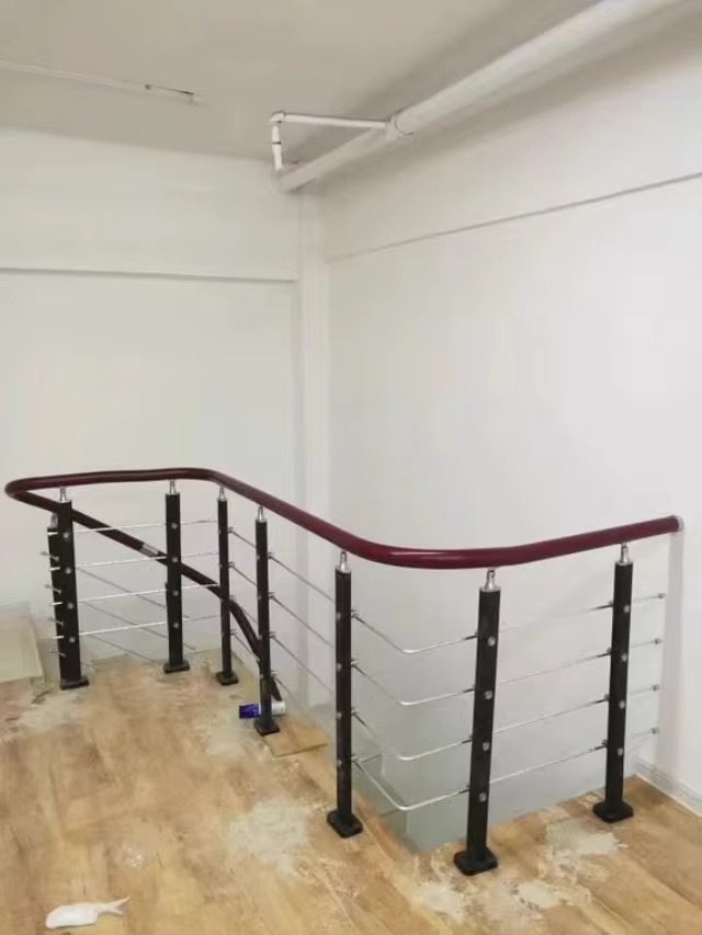 Modern Indoor Black Wire Balustrade Stainless Steel Stair Cable Railing Design for Bathroom and Apartment with 3-Year Warranty