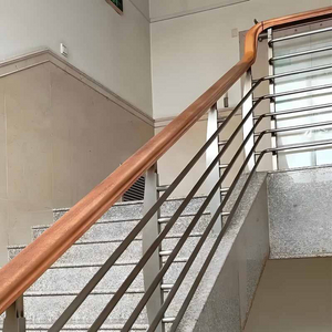 Modern Solid Wood Staircase Handrail Engineered Guardrail for Hotel and Villa Self-Built Houses