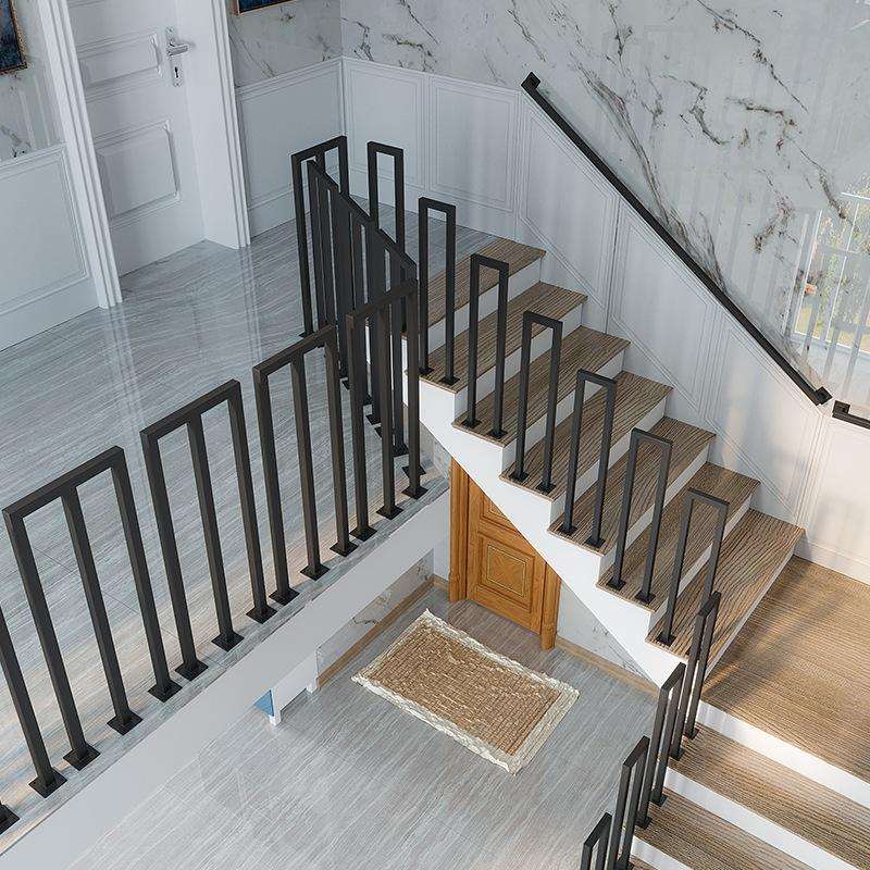 Factory Direct Supply Modern Minimalist Tube Outdoor Stair Railing Adjustable Angle Black Handrail Handrail