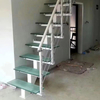 Modern Steel Beam Stair Open Riser Staircase Design Wood Handrail Stainless Steel Railing Straight Mono Stringer Stairs