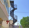 2026 Hot Sale High Quality Luxury Lobby Steel Plate Railing Marble Tread Curved Staircase