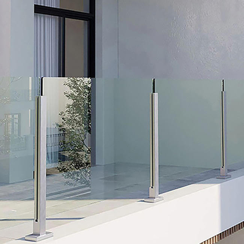 Modern Glass Railing Slot Post Stainless Steel U Channel Balustrade Satin