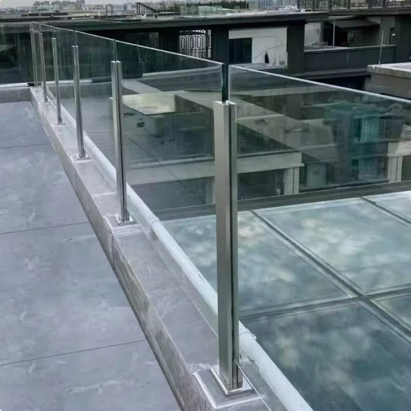 Premium Tempered Glass Railing Factory Direct Custom Sizes for Decks Balconies Stairs Installation Support Glass Fence