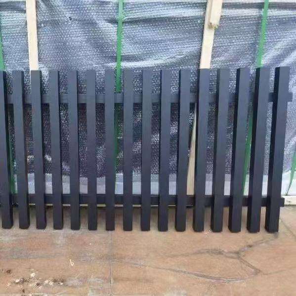 Euro Black W Type Palisade Steel Fence Panels Europe Style Dipped Galvanized Welded Technique Hexagonal Hole Shape Bending