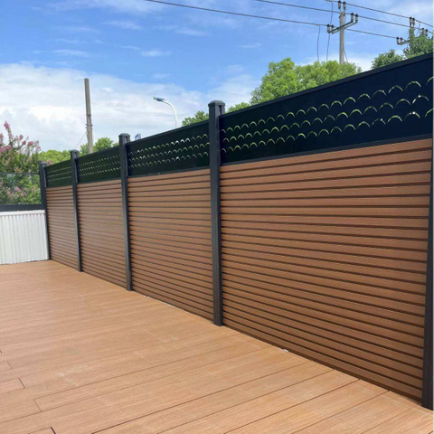 Outdoor Aluminum Alloy Balcony Guardrail Home Terrace Fence Armrest Railing Villa Privacy Grid Fence Courtyard Chemical Pressure
