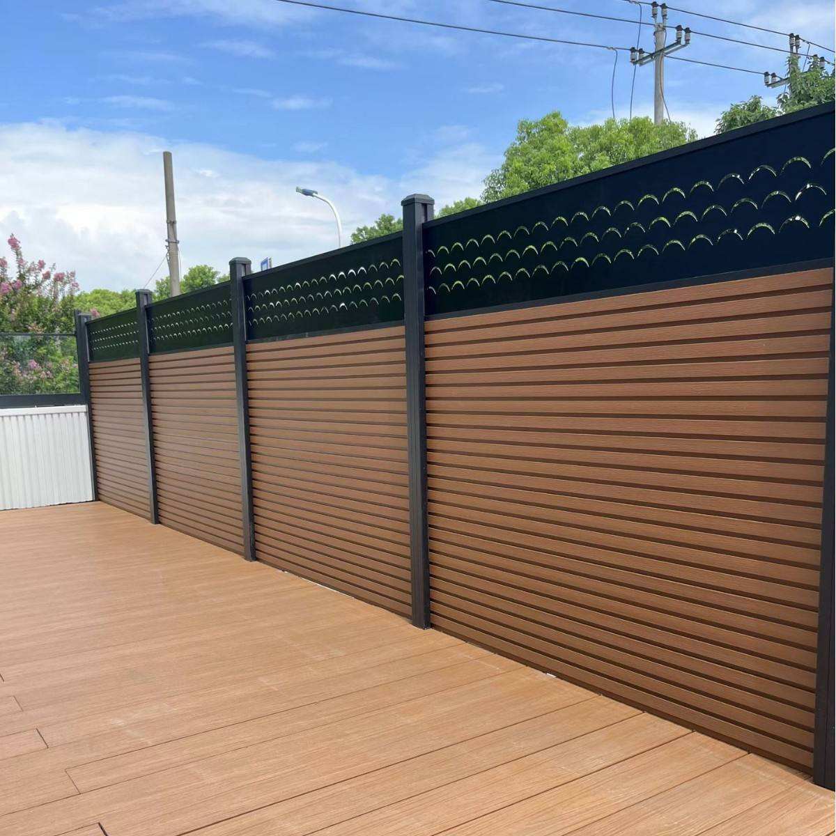 Outdoor Aluminum Alloy Balcony Guardrail Home Terrace Fence Armrest Railing Villa Privacy Grid Fence Courtyard Chemical Pressure