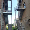 Outdoor Steel Structure Stair Railing Welding Processing Installation Steel Tread Platform Ladder